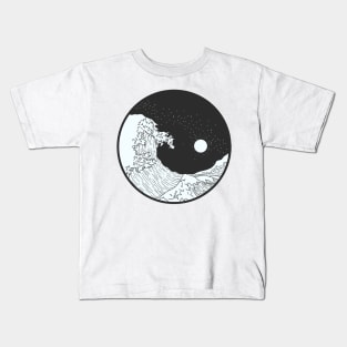 Great wave - Yin Yang Kids T-Shirt